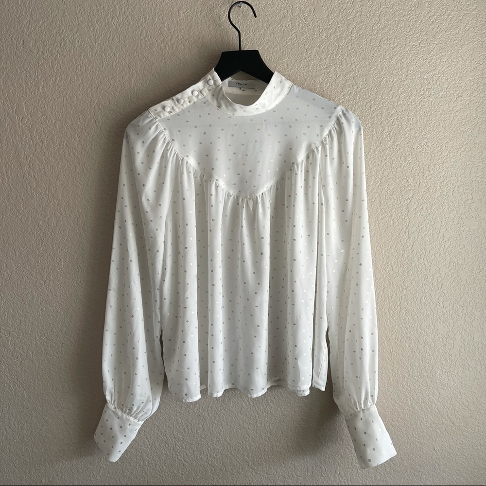FRNCH Sheer White Blouse Size Small
